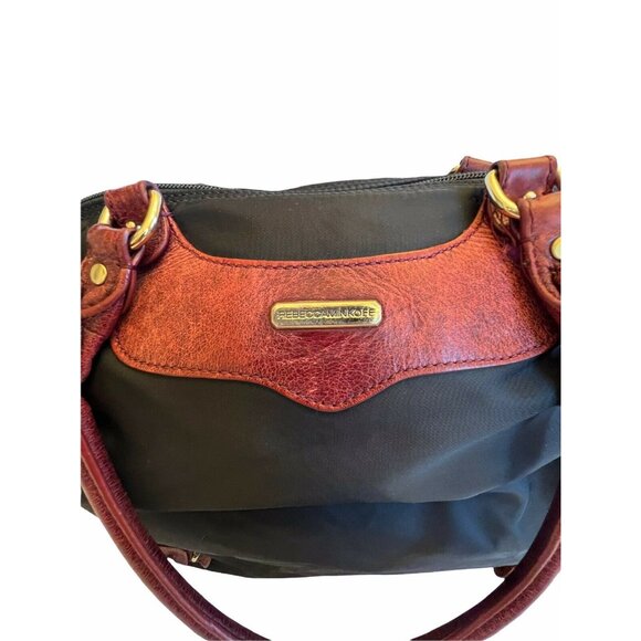 Rebecca Minkoff Black And Red Nylon/Leather Shoulder Bag - Picture 7 of 11